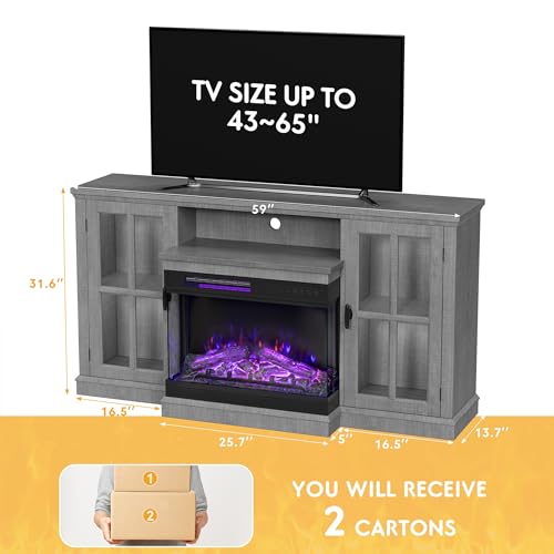 Bright White TV Stand with Storage Cabinets and Sliding Barn Doors N486