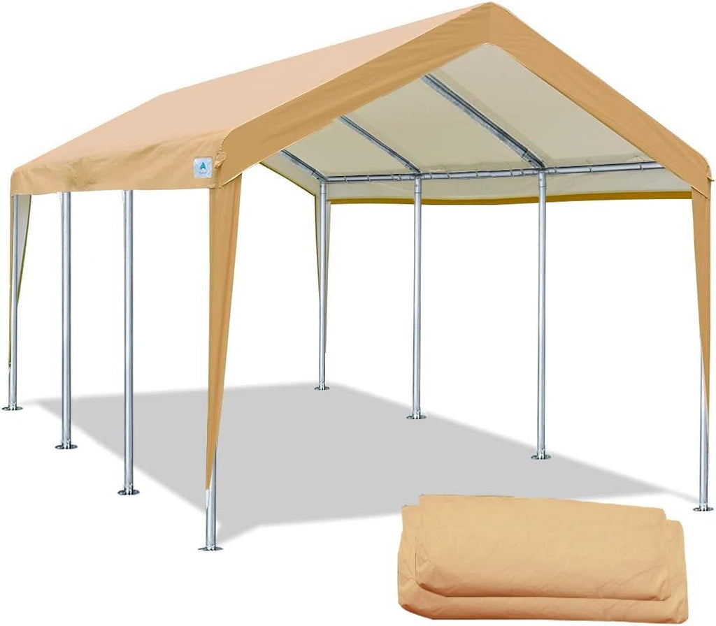 Beige Adjustable Heavy Duty Carport Canopy Q1468