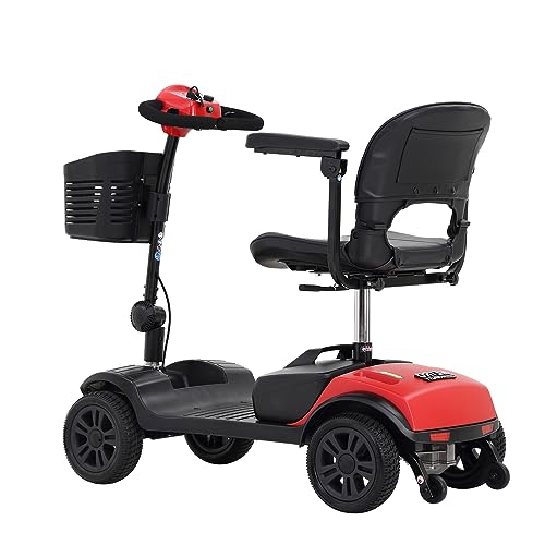 Compact Blue Mobility Scooter with Seat and Basket S71791