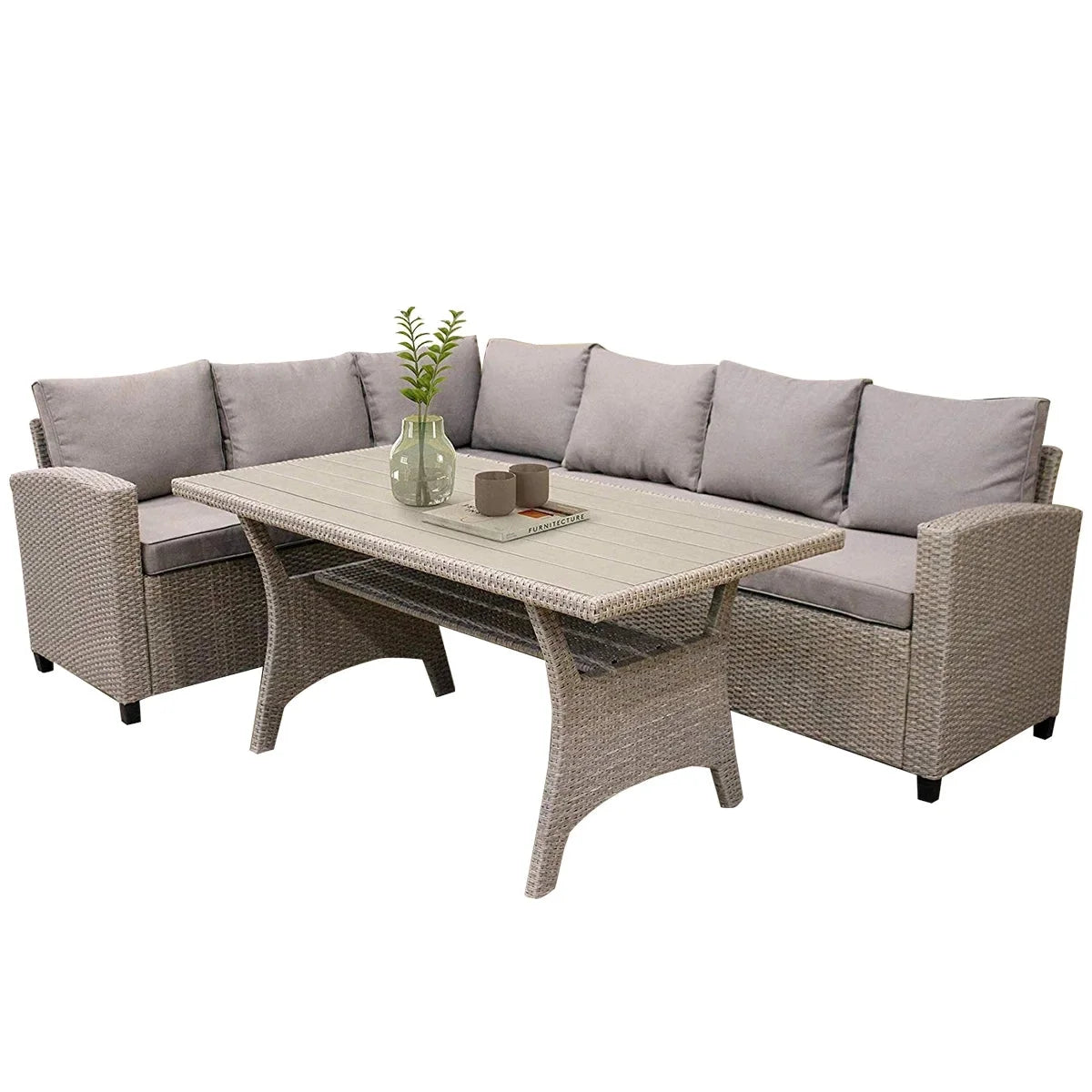 PE Rattan Wicker Sectional Sofa Set with Table M80092