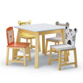 Kids Table and Chair Set 5-Piece Wood White L8720