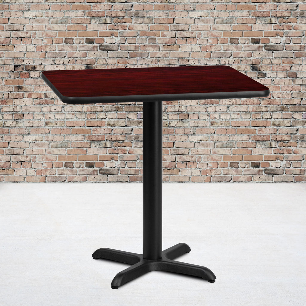 24"x30" Rectangular Mahogany Laminate Table Top with 22"x22" Base Y480979