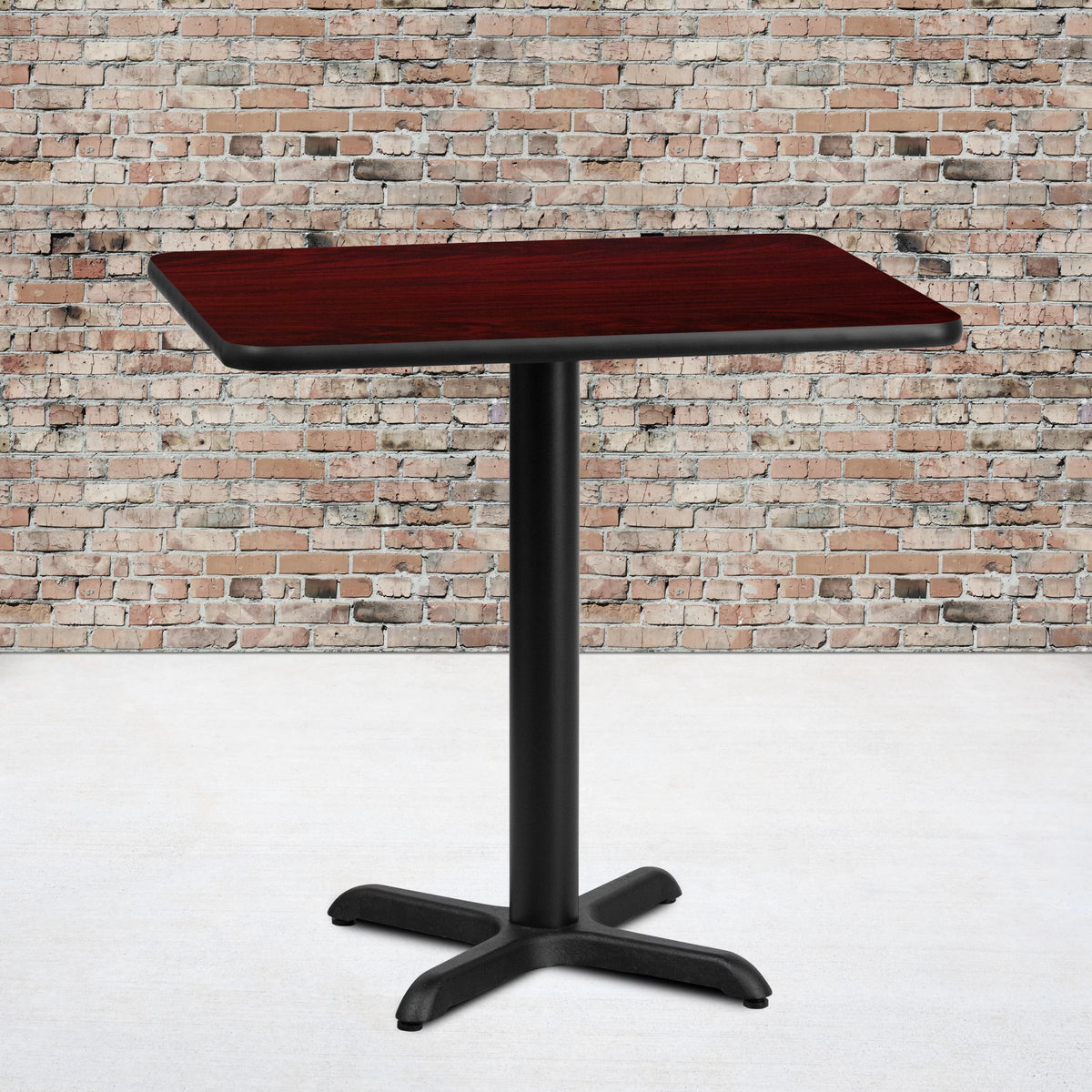 24"x30" Rectangular Mahogany Laminate Table Top with 22"x22" Base Y480979