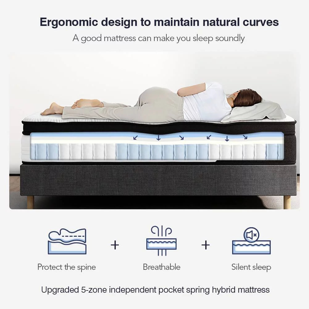 Queen Size 12-Inch Hybrid Memory Foam Mattress B26093