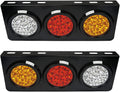 LED Truck Trailer Tail Lights with Iron Bracket Base, 48-LED, DC12-24V, 2 PCS L591545