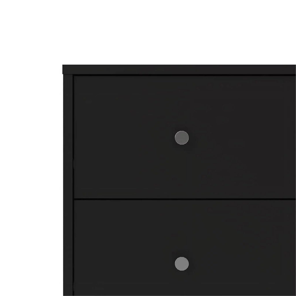 Black 3 Drawer Chest and 6 Drawer Double Dresser Set G553