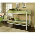 White Twin Over Twin Metal Bunk Bed Q4034