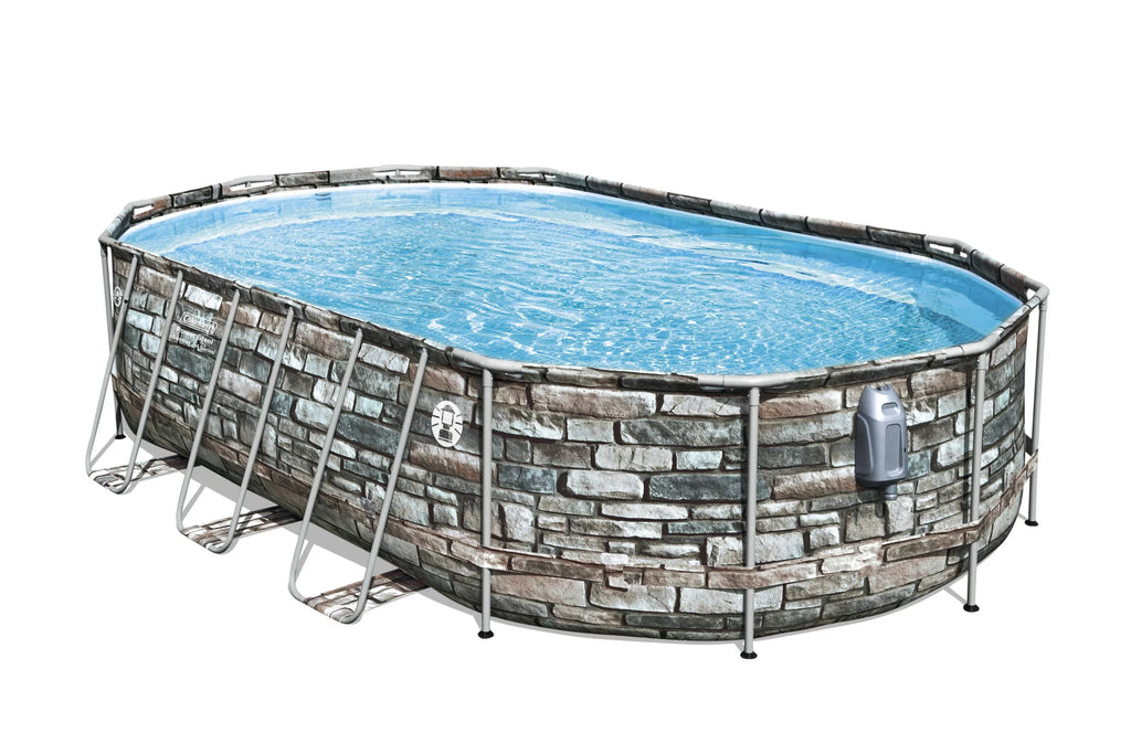 Coleman 20' Power Steel Comfort Jet Oval 48 Deep Metal Frame Above Ground Pool Y3610