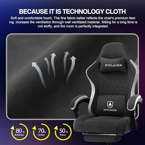 Black Ergonomic Gaming Chair with Footrest Q86283