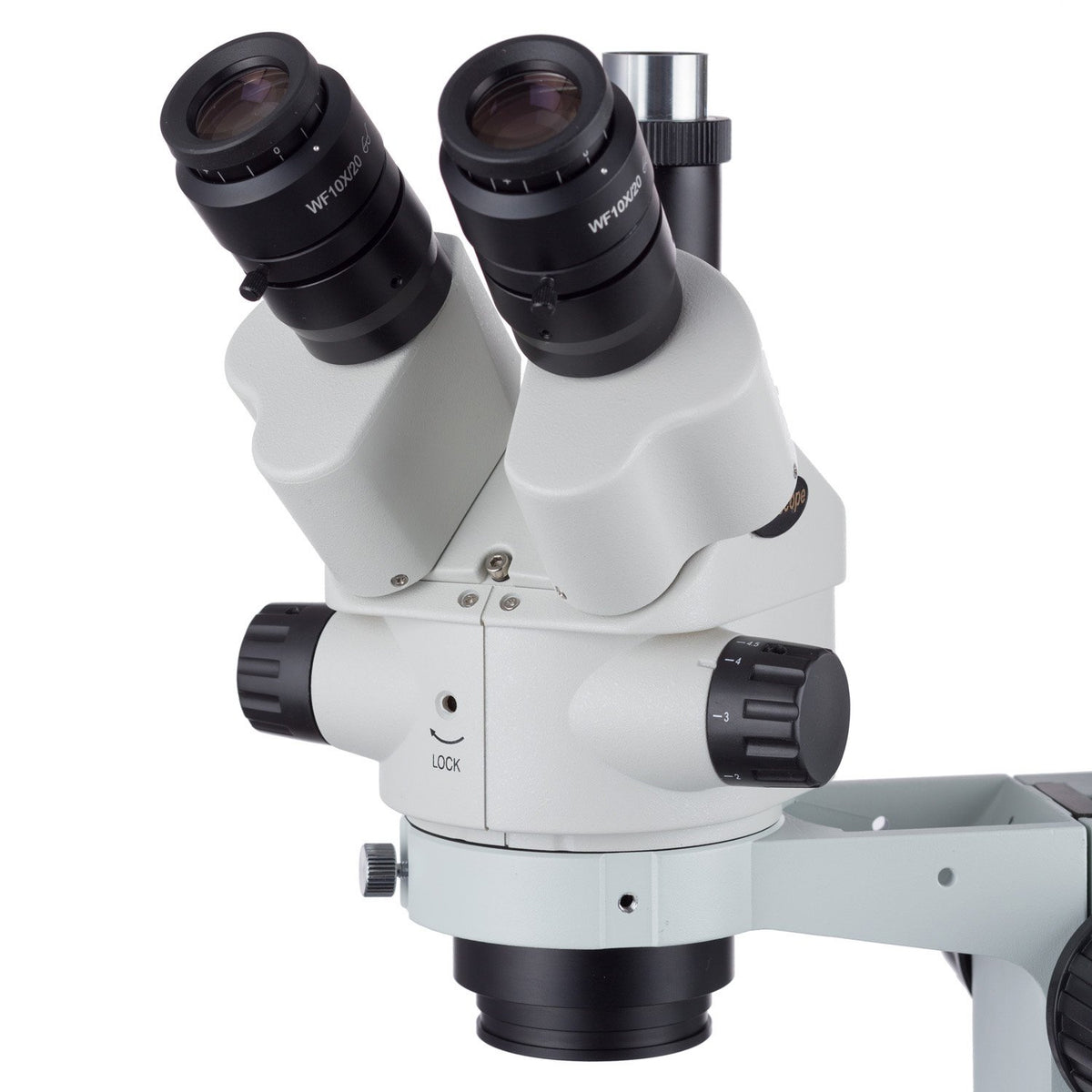 7X-45X Stereo Zoom Microscope on Dual Arm Boom Stand N853