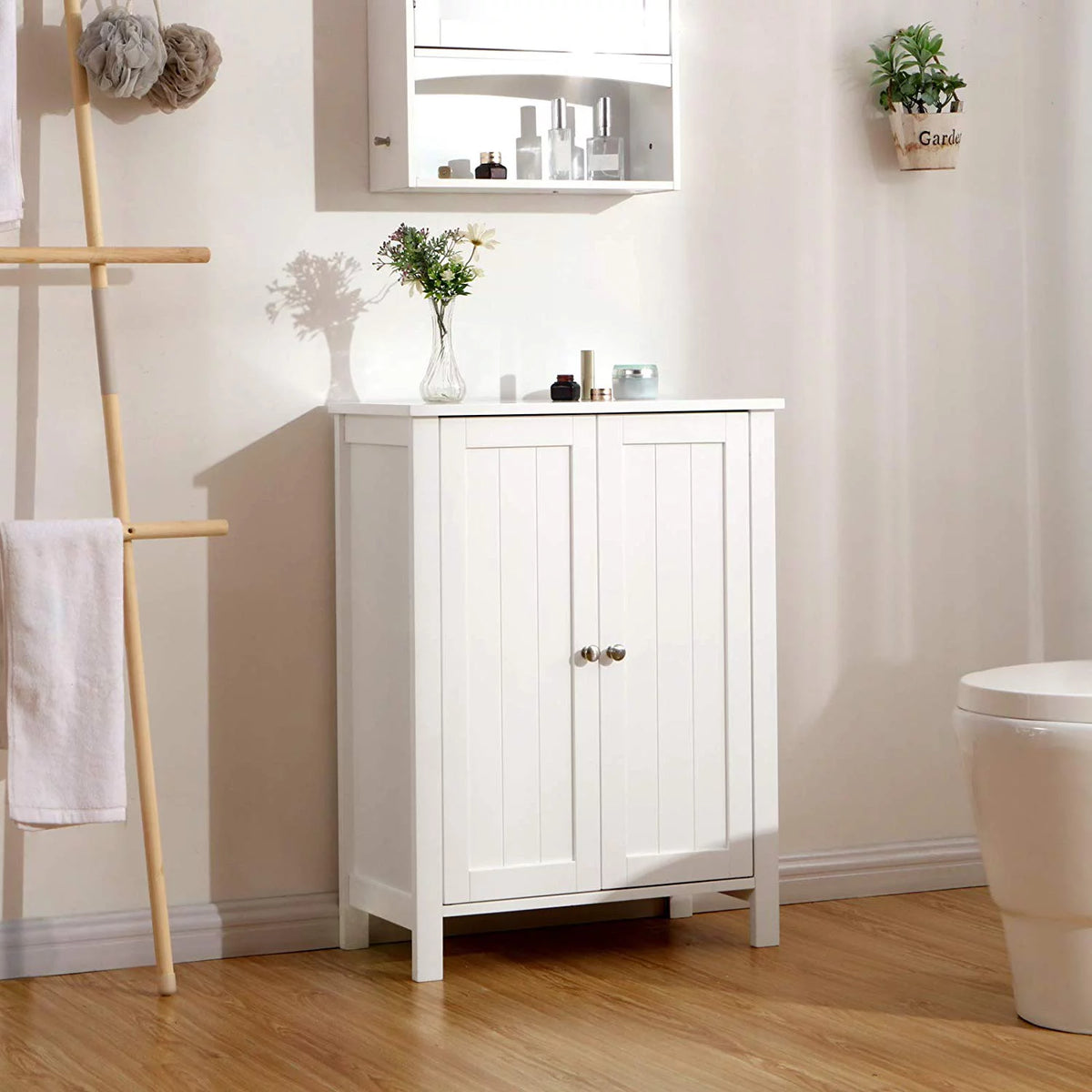 White Free Standing Wooden Shoe Storage Cabinet S72989
