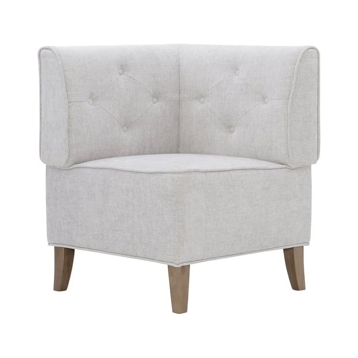 Light Grey Wood Upholstered Corner Bench X680