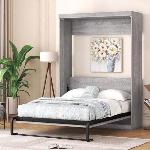 Murphy Bed with Bookcase Shelves and 6 Drawers Y6759