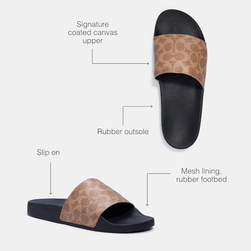 Signature Coated Canvas Pool Slide Sandal N2644