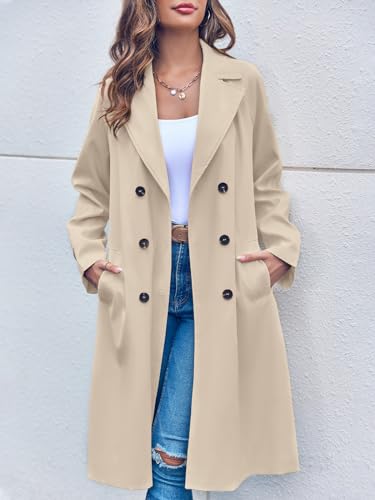 Women's Double Breasted 3/4 Long Trench Coat G50743
