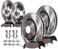 Front and Rear Disc Brake Rotors + Ceramic Brake Pads 8pc Set S885274