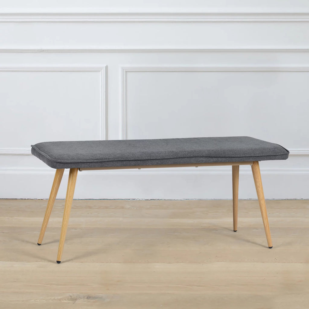 Charcoal Gray Upholstered Tufted Bench D269