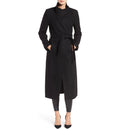 Black Asymmetrical Belted Maxi Coat C93445