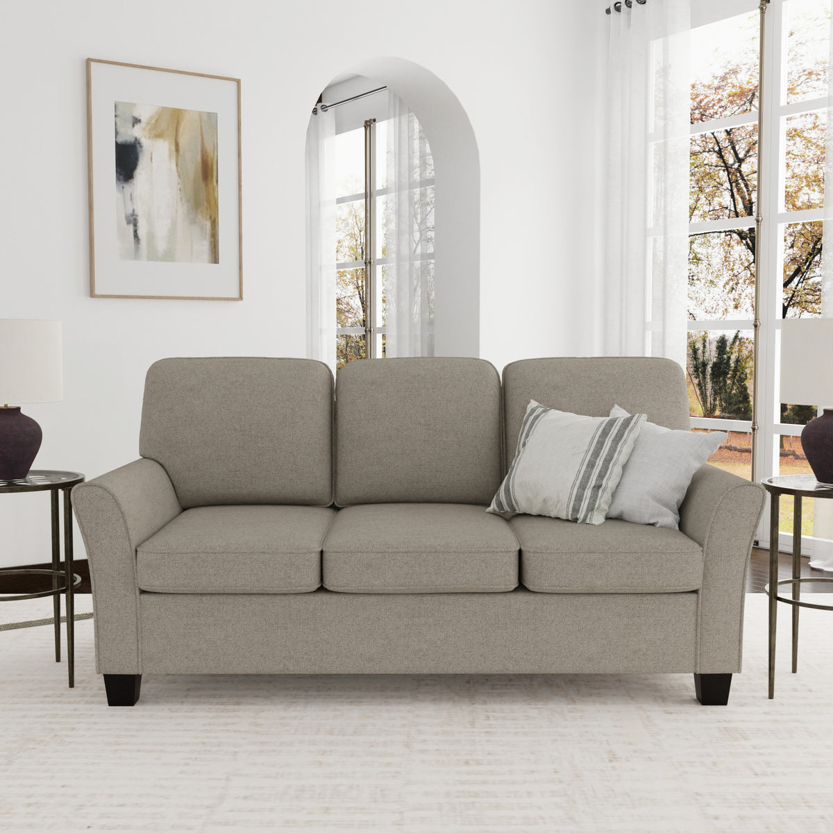 Greige Upholstered Sofa C7587