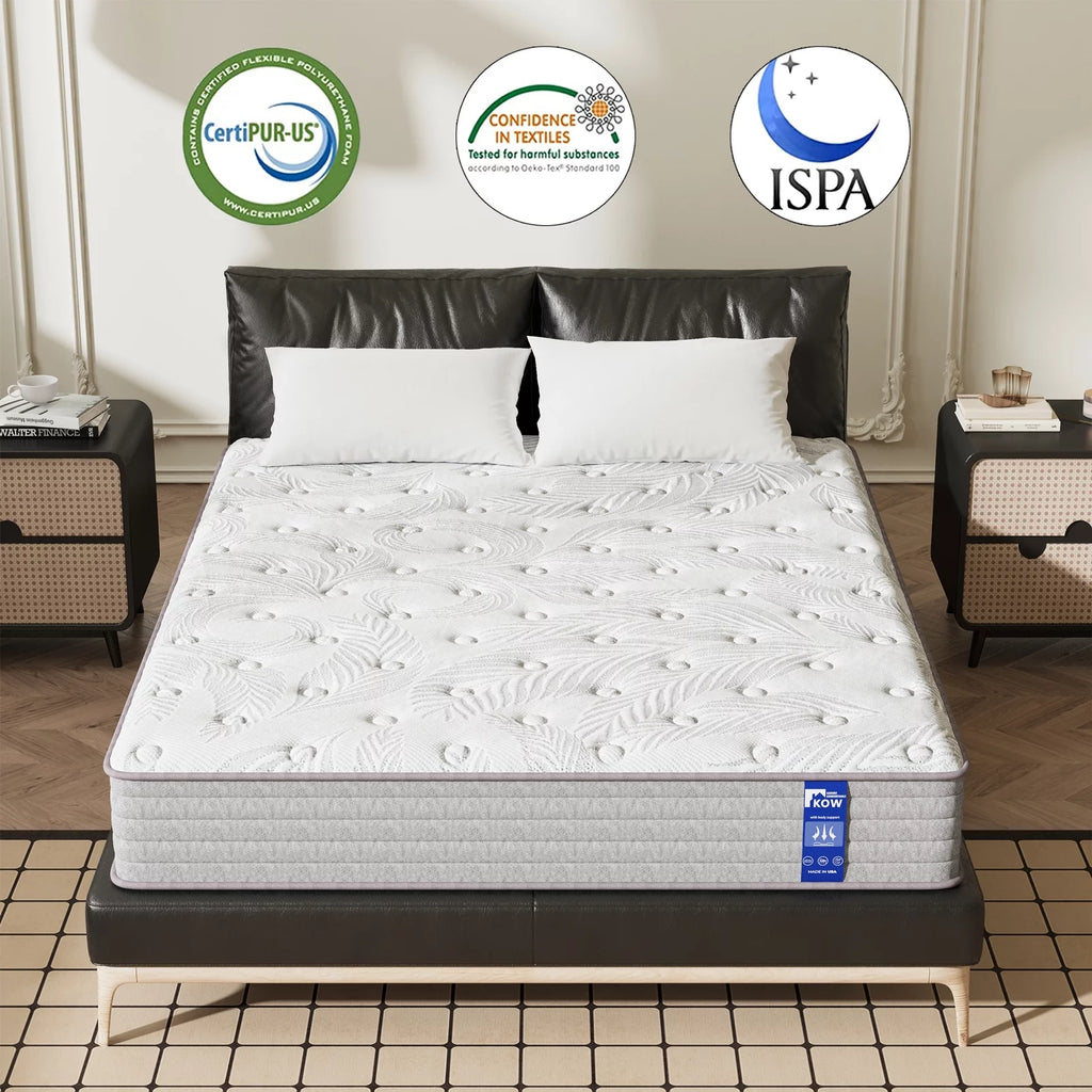 12 Full Size Gel Memory Foam Pocket Spring Hybrid Mattress Q148