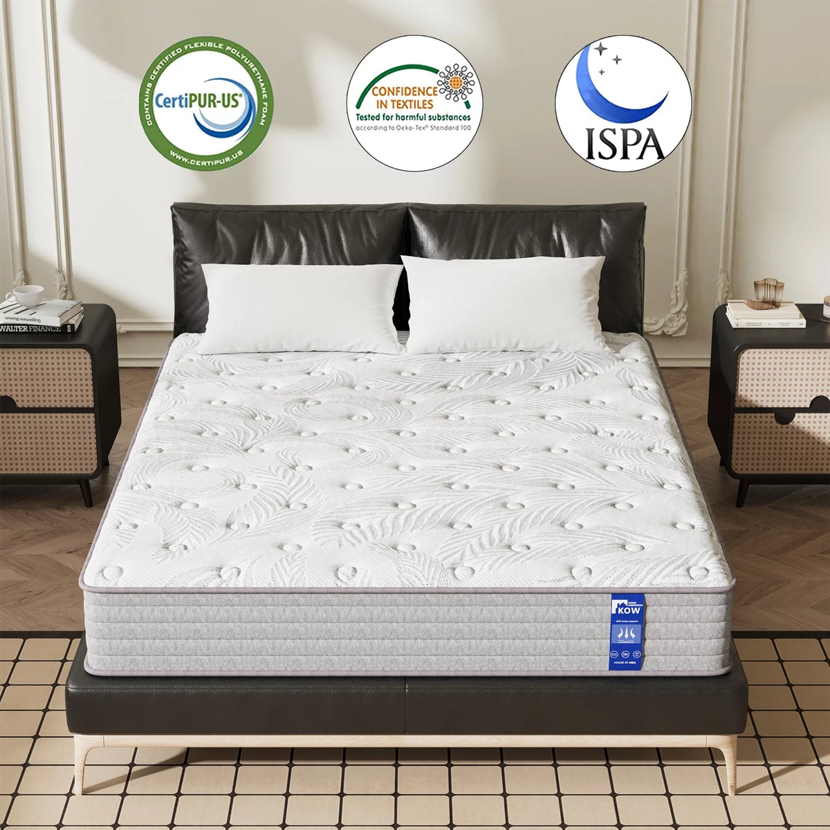 12 Full Size Gel Memory Foam Pocket Spring Hybrid Mattress Q148