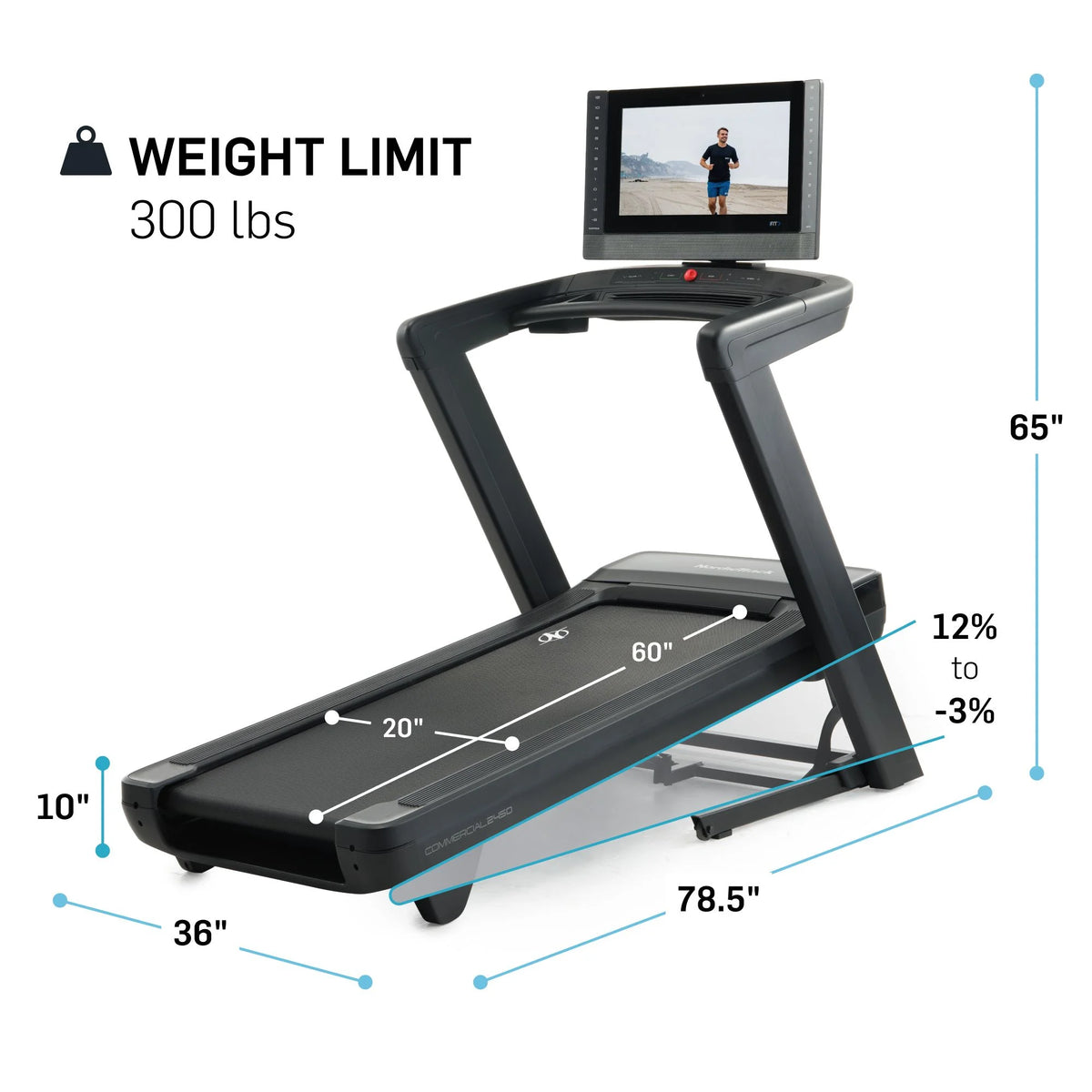 Treadmill with 22” Pivoting Touchscreen P690396