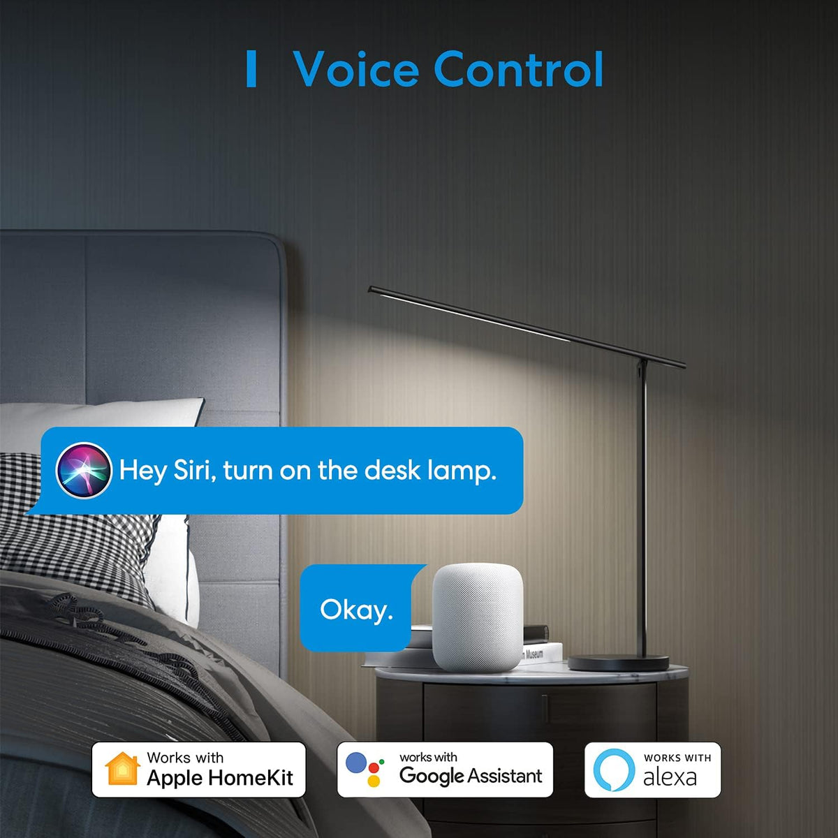 Smart LED Desk Lamp with Tunable White and Remote Control D263