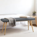 Charcoal Gray Upholstered Tufted Bench D269