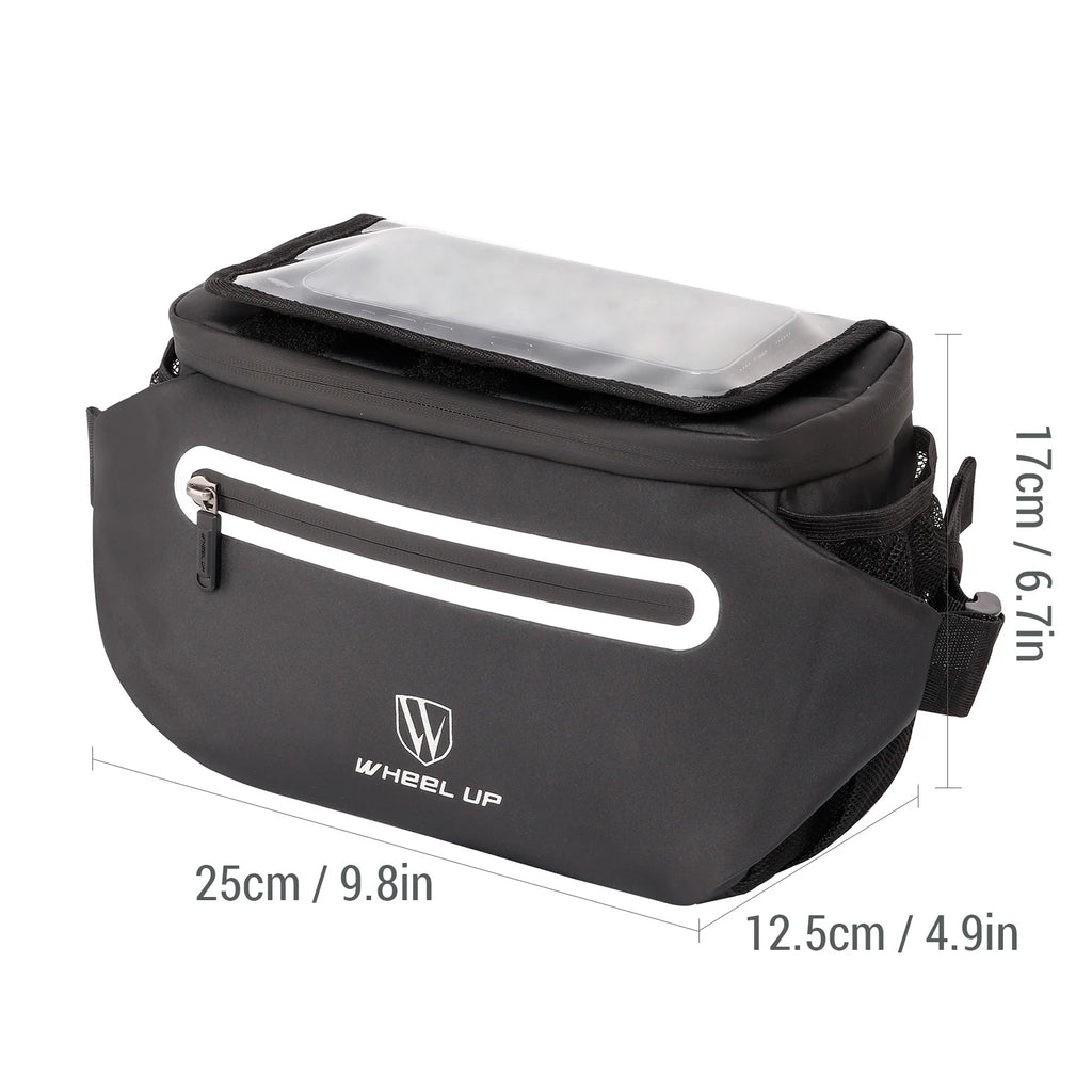 Bike Handlebar Bag with Foldable Touchscreen Phone Holder I4592