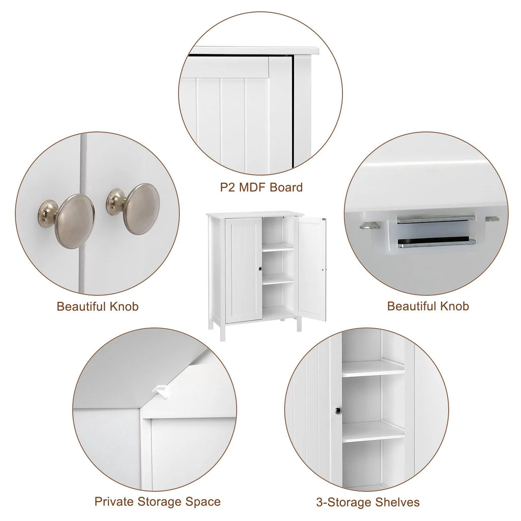 White Free Standing Wooden Shoe Storage Cabinet S72989