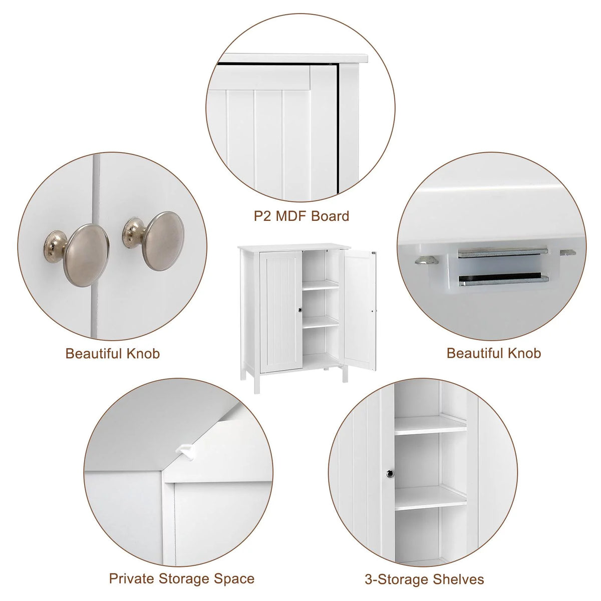 White Free Standing Wooden Shoe Storage Cabinet S72989