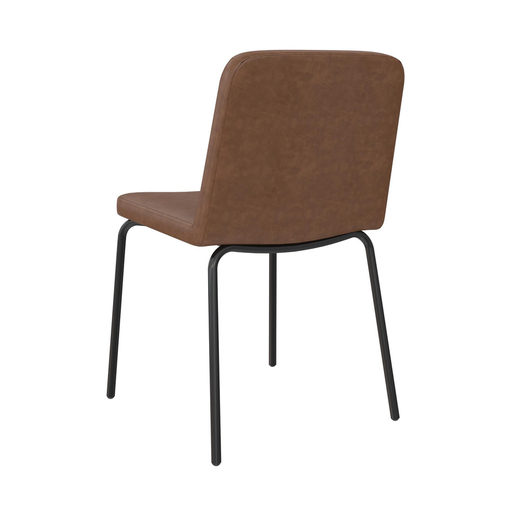 Camel Faux Leather Dining Chair, Set of 2 D93032