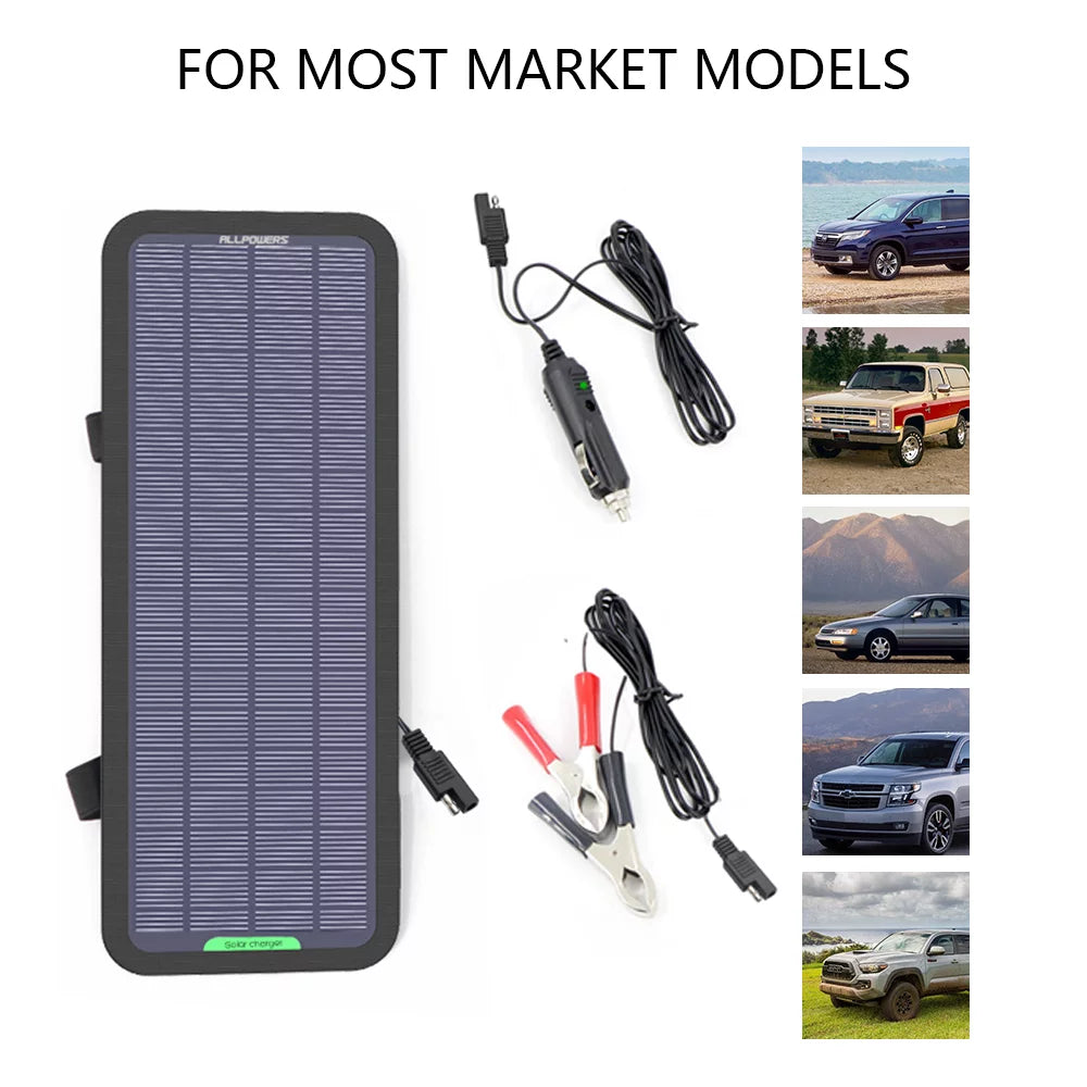 5W 12V 18V Solar Battery Maintainer Portable Solar Panel Kit S48108
