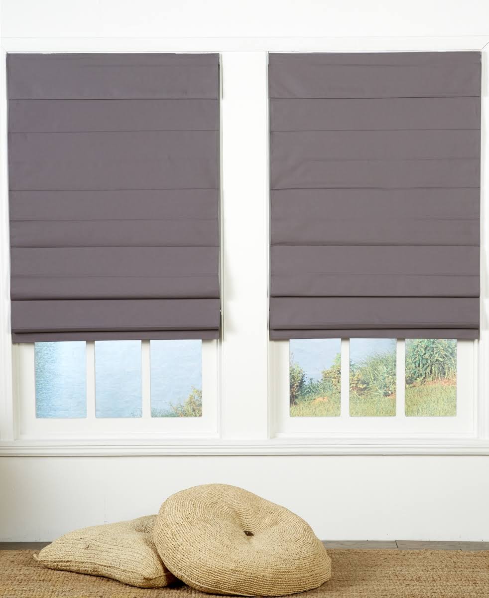 Gray Cordless Roman Shade F5379