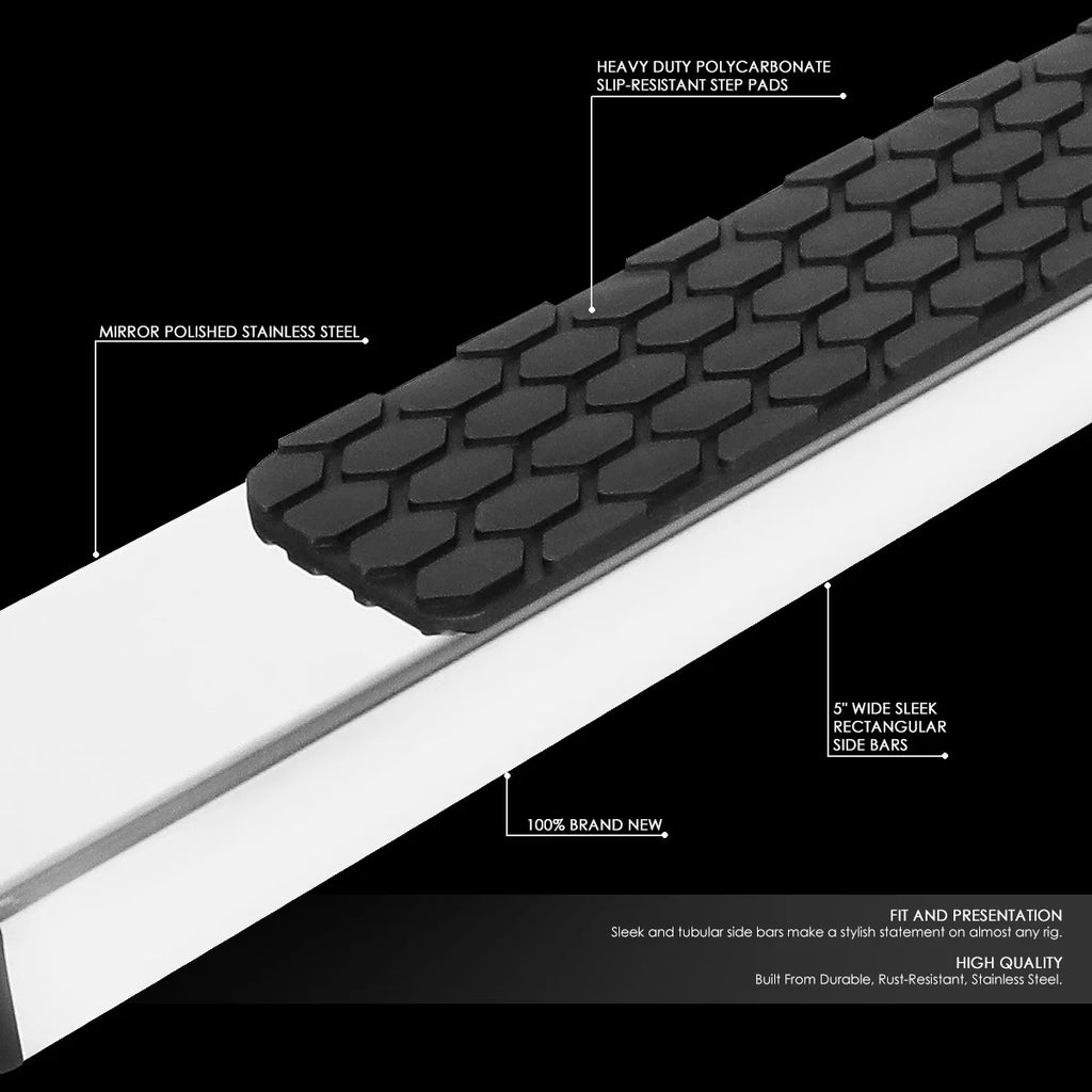 5" SS Flat Side Step Nerf Bar Running Boards Q458