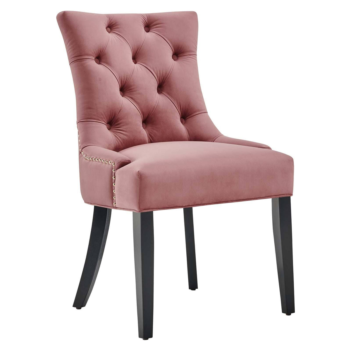 White Tufted Performance Velvet Dining Side Chairs Set of 2 S9394