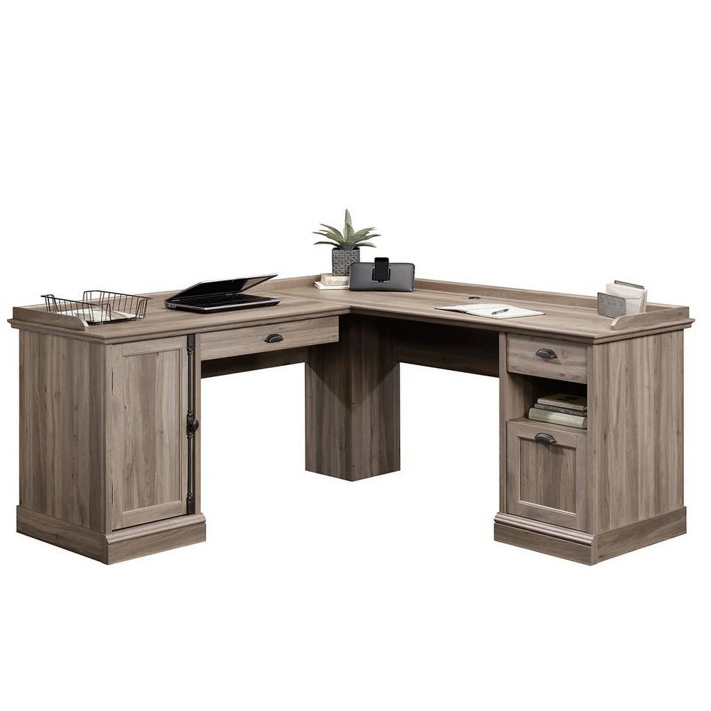 L-Desk, Salt Oak Finish T30050