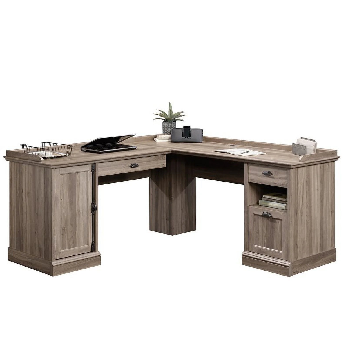L-Desk, Salt Oak Finish T30050