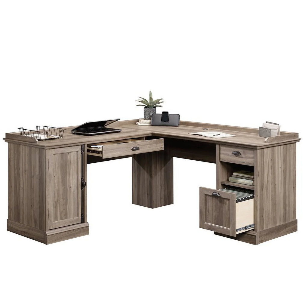 L-Desk, Salt Oak Finish T30050