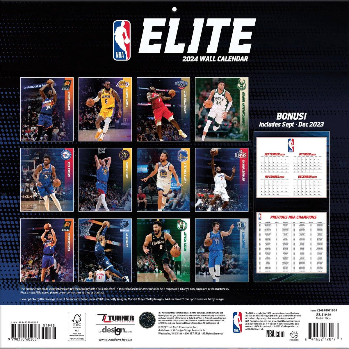 2024 12x12 Wall Calendar Z6424