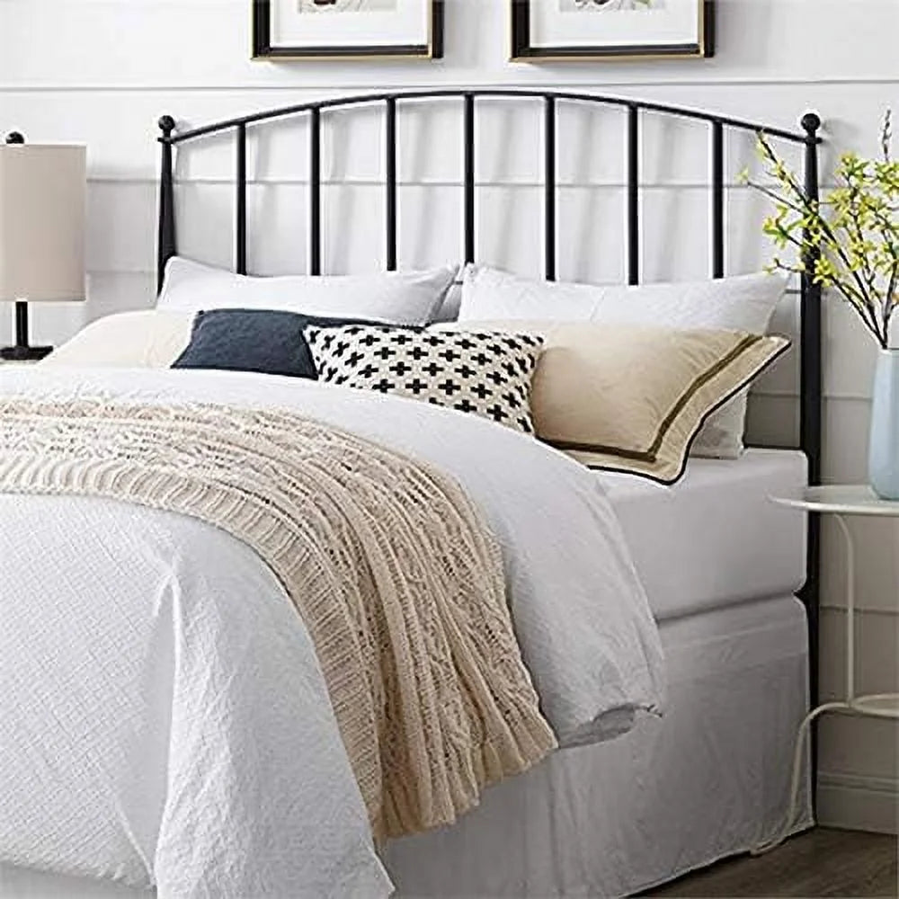 Queen Metal Spindle Headboard in Charcoal Black W164362