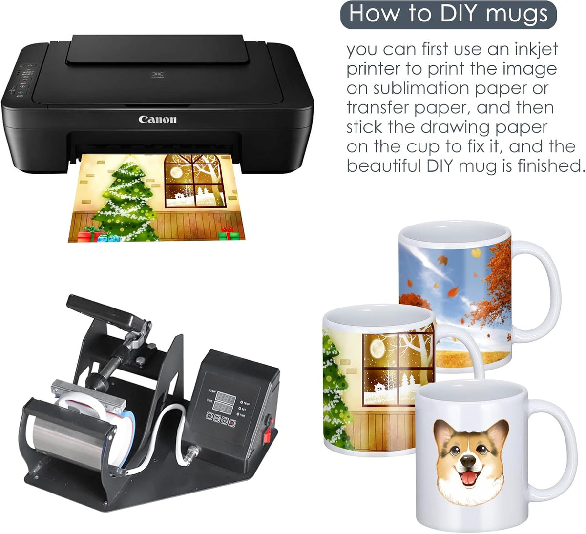 12 Pcs 11 oz White Ceramic Sublimation Mugs H5801