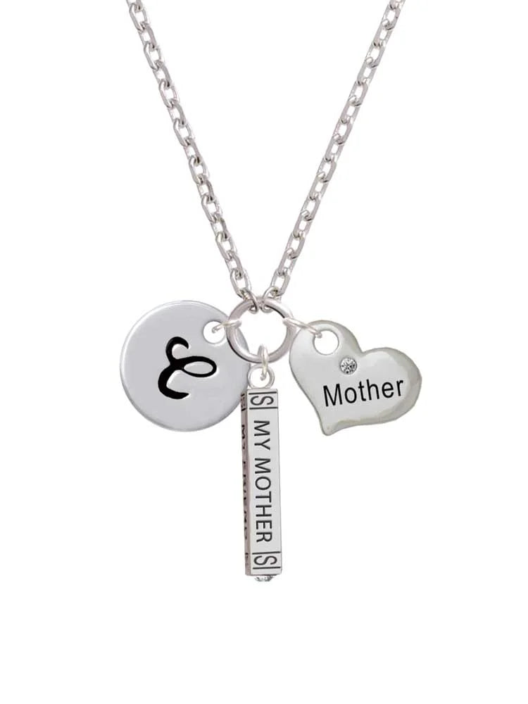 Silvertone Script Letter C Disc Zoe Necklace A701643