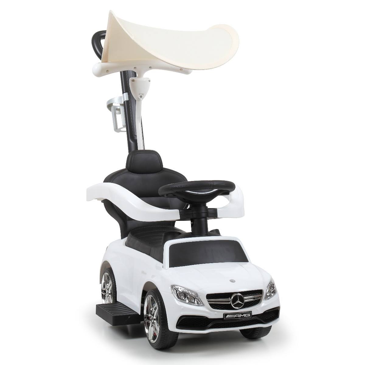 White Toddler Push Car with Canopy M993
