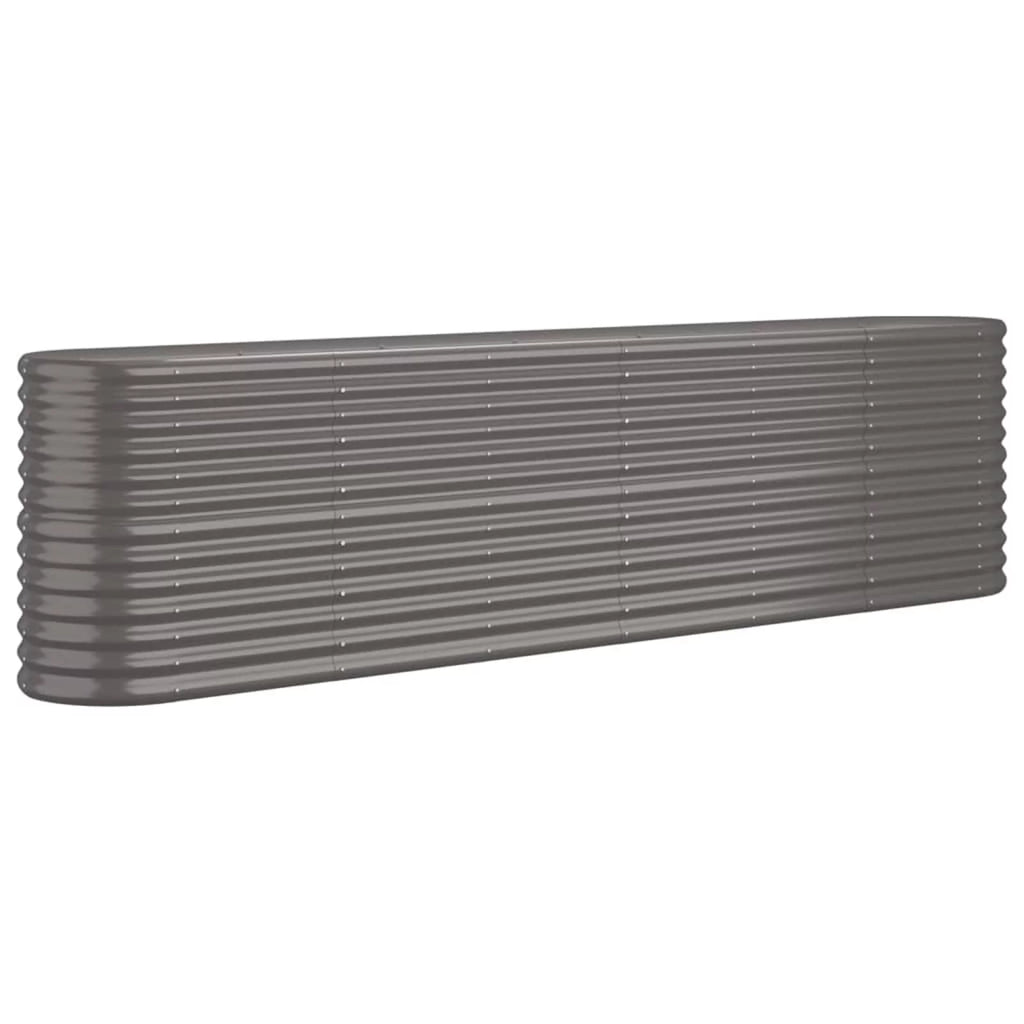 Raised Garden Bed Powder-coated Steel Gray M2160