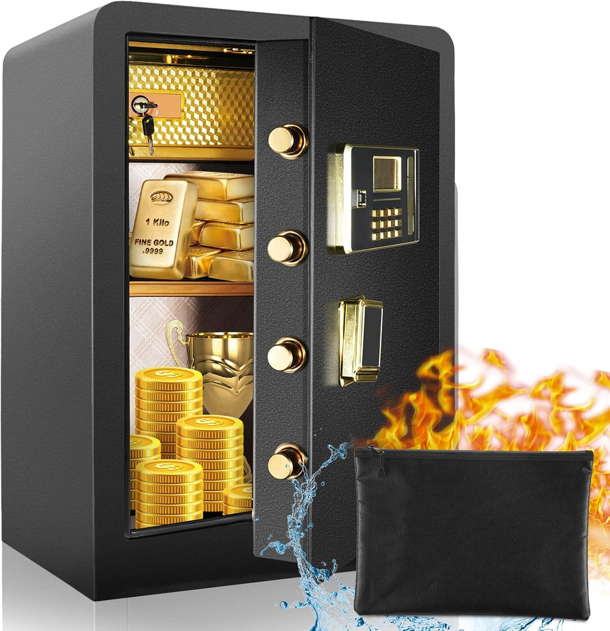 Large Fireproof Waterproof Safe Box with LCD Screen U621143