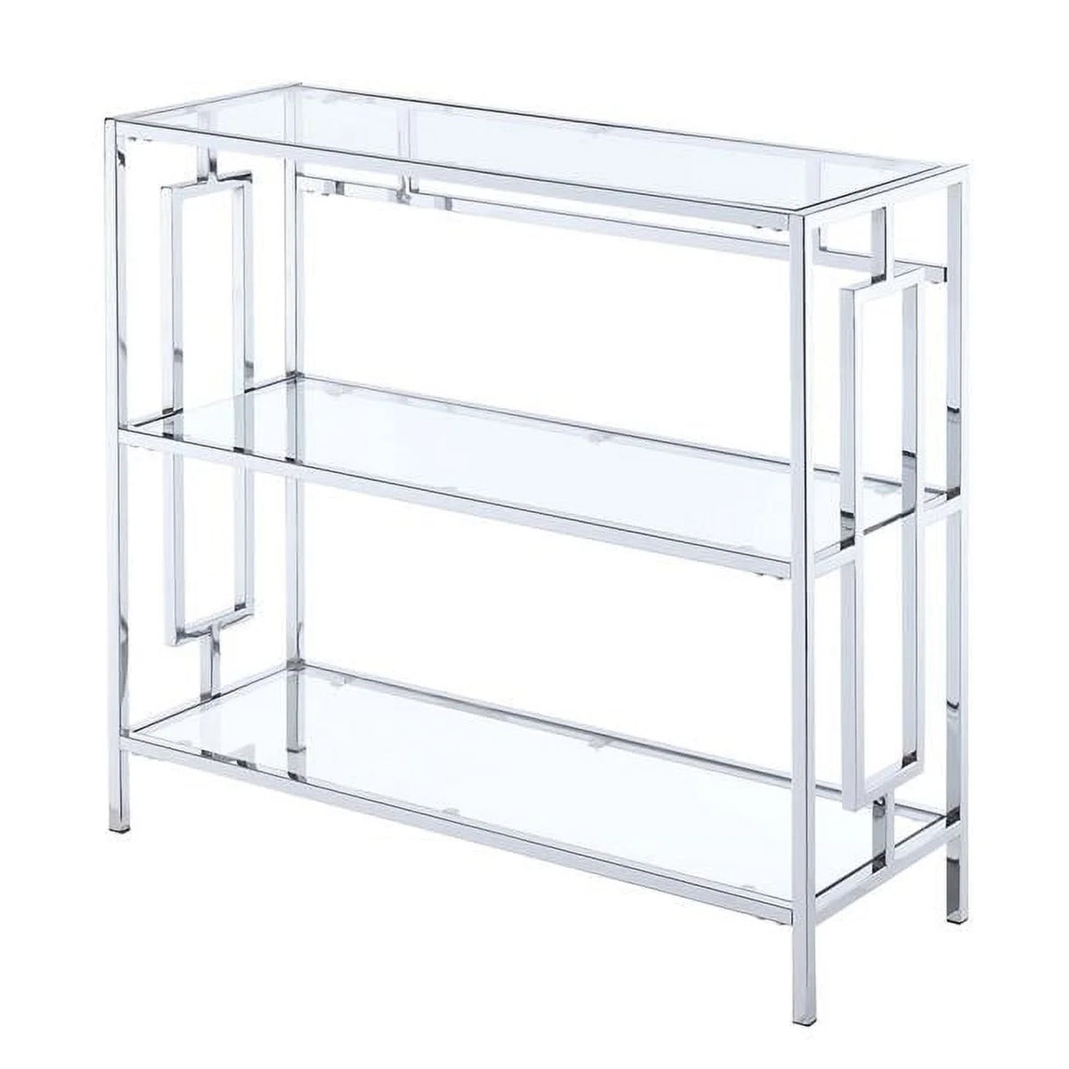 Chrome 3 Tier Glass Bookcase O820083