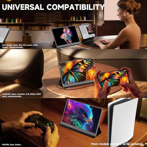 15.6inch 1080P FHD HDR IPS Portable Gaming Monitor with Smart Cover S488