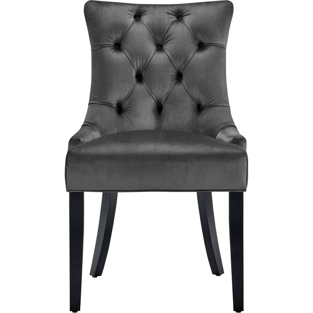 White Tufted Performance Velvet Dining Side Chairs Set of 2 S9394