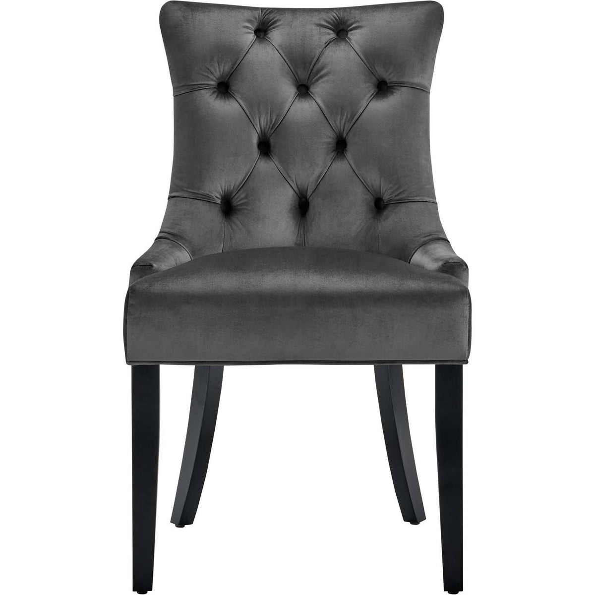 White Tufted Performance Velvet Dining Side Chairs Set of 2 S9394